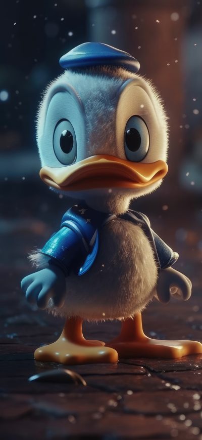 Fond d'écran iPhone Disney Donald Duck In Rain Cute 5k