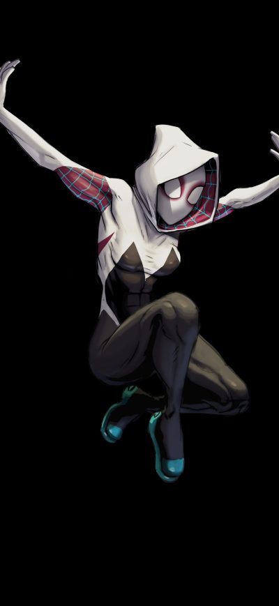 Fond d'écran iPhone Gwen Stacy In Spider Man Into The Spider Verse Artwork
