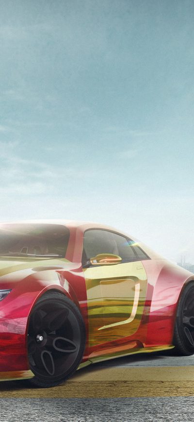 Fond d'écran iPhone Iron Man Car 4k Artwork