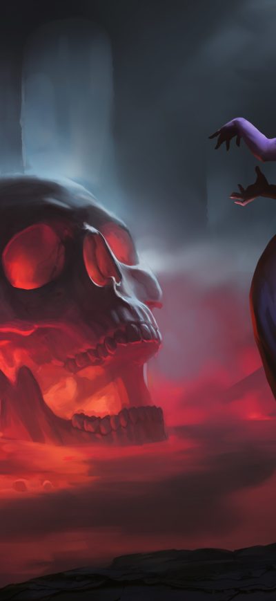 Fond d'écran iPhone Skull Women Fantasy Witch