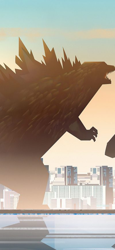 Fond d'écran iPhone Godzilla Vs Kong Fight Minimal 5k