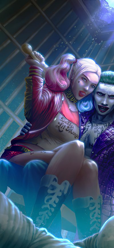 Fond d'écran Harley Quinn And Joker4k sur iPhone
