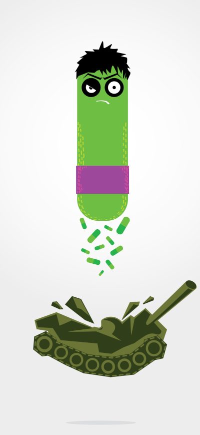Fond d'écran iPhone Hulk As Capsule Minimal