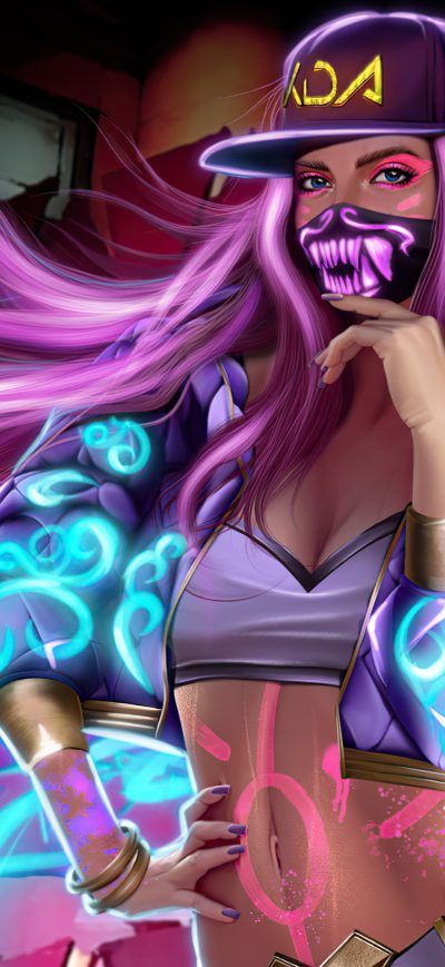 Fond d'écran iPhone Akali Kda Colorful 4k