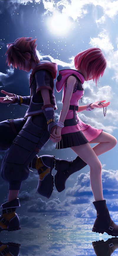Fond d'écran iPhone Kingdom Hearts 3 Sora And Kaira 4k