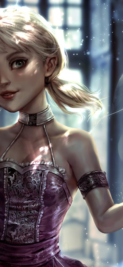 Fond d'écran iPhone Little Girl Dressed Up Digital Art 4k