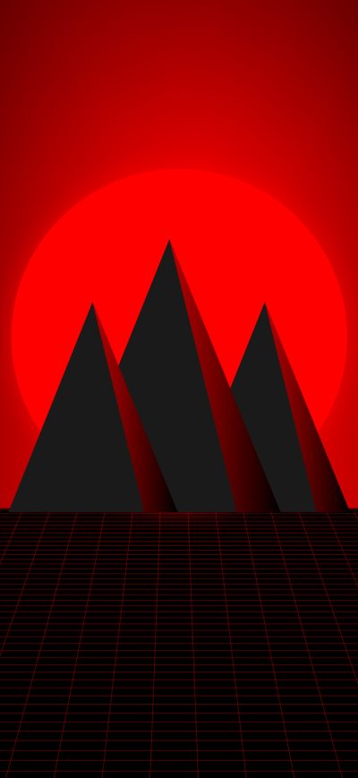 Fond d'écran iPhone Mountain Red Minimal 4k