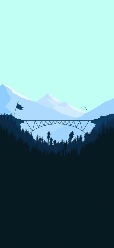 Fond d'écran iPhone Snowy Peak Flat Mountains Minimal 4k