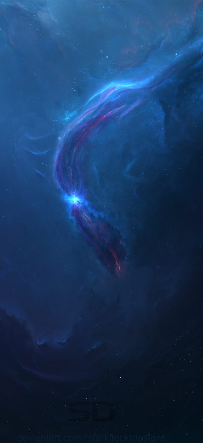Fond d'écran iPhone Neon Space Nebula 4k