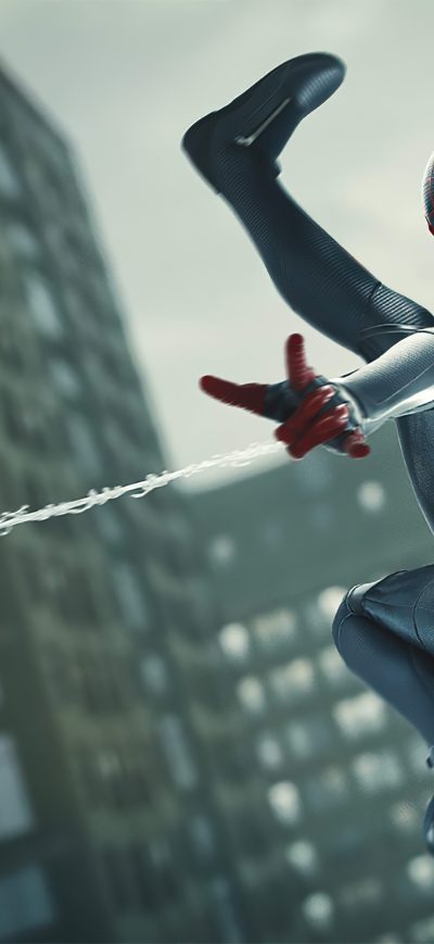 Fond d'écran iPhone Spiderman Miles Morales Web Shooter 4k