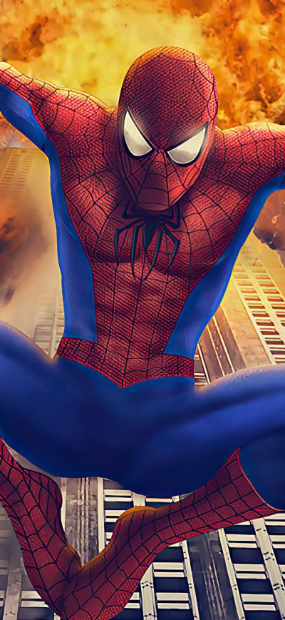 Fond d'écran iPhone Spiderman Building Blast