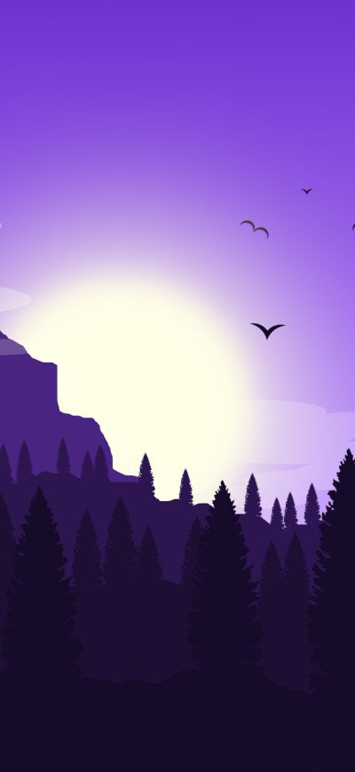 Fond d'écran iPhone Birds Vector Landscape Minimal 4k