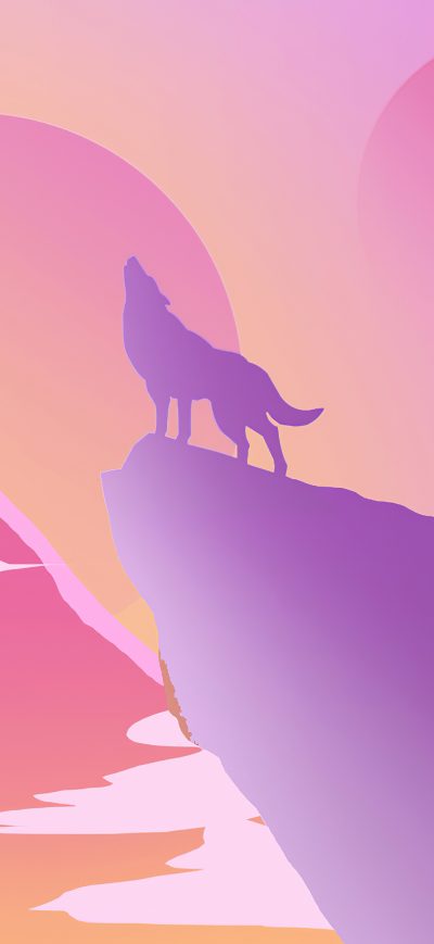 Fond d'écran iPhone Lone Wolf Howling Minimal 4k