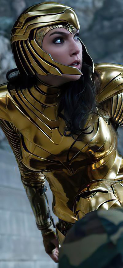 Fond d'écran iPhone Wonder Woman 1984 Gold Suit 4k