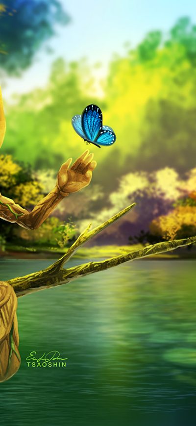 Fond d'écran iPhone Baby Groot Artwork