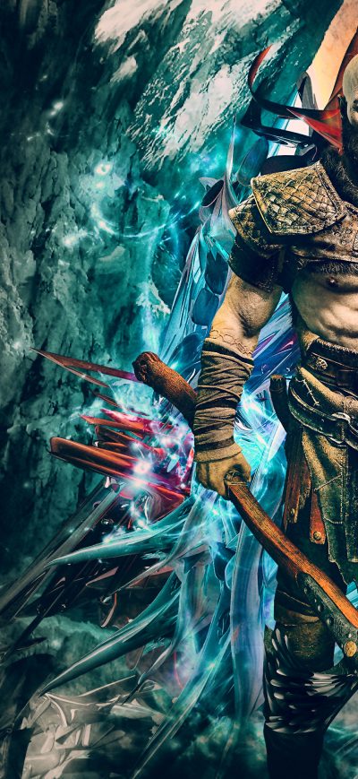 Fond d'écran iPhone Kratos God Of War 4k Artwork