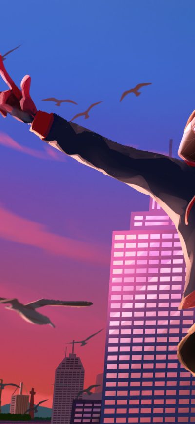 Fond d'écran Spider Man Into The Spider Verse Art sur iPhone