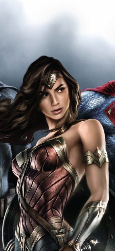 Fond d'écran iPhone Batman Wonder Woman Superman 4k