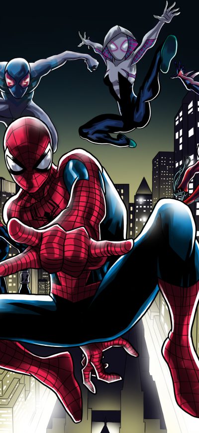 Fond d'écran Spider Verse sur iPhone