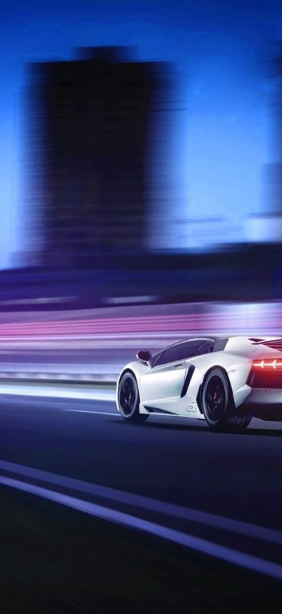 Fond d'écran iPhone Lamborghini Aventador Motion Blur