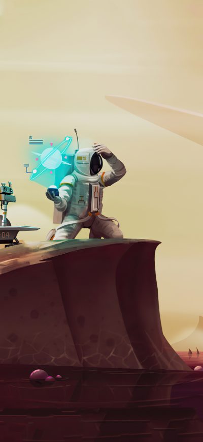 Fond d'écran iPhone Lost Astronaut With Robot