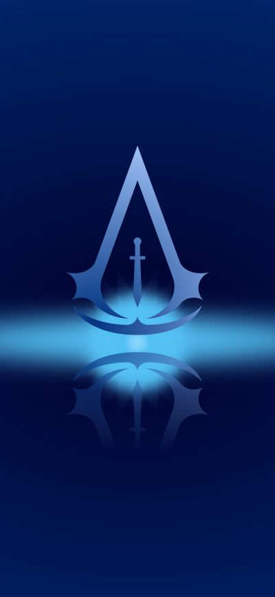 Fond d'écran Assassins Creed 4k Minimal Logo sur iPhone