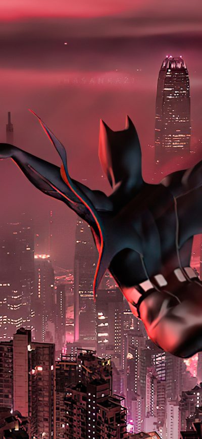Fond d'écran iPhone Batman Beyond Jumping In City 5k