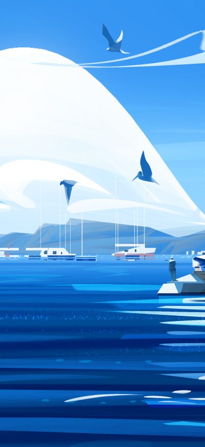 Fond d'écran iPhone Boat Illustration 4k