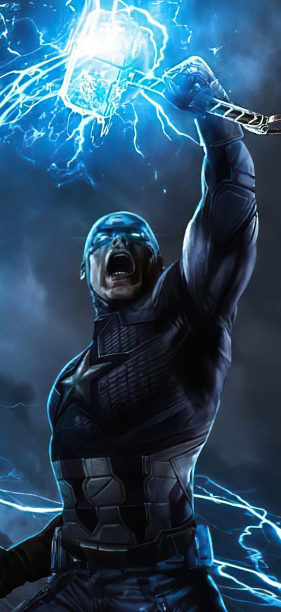Fond d'écran iPhone Captain America Mjolnir New Art 4k