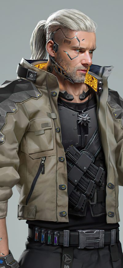 Fond d'écran iPhone Cyberpunk 2077 Geralt 4K