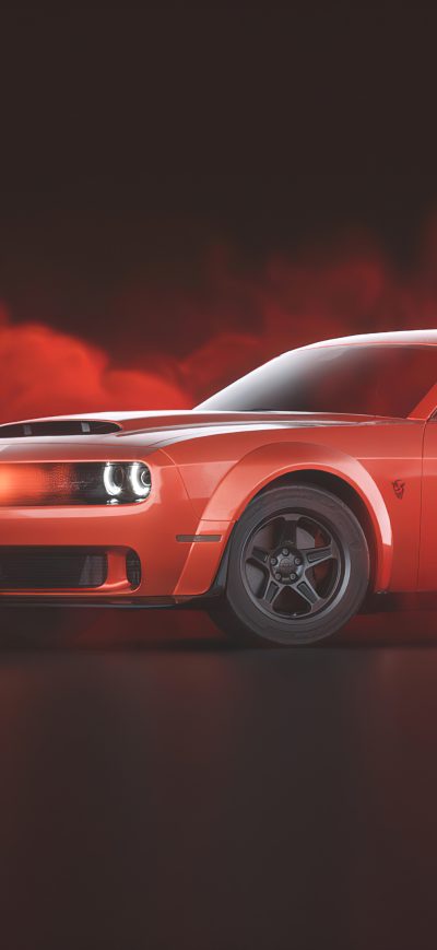 Fond d'écran iPhone Red Dodge Challenger Demon SRT