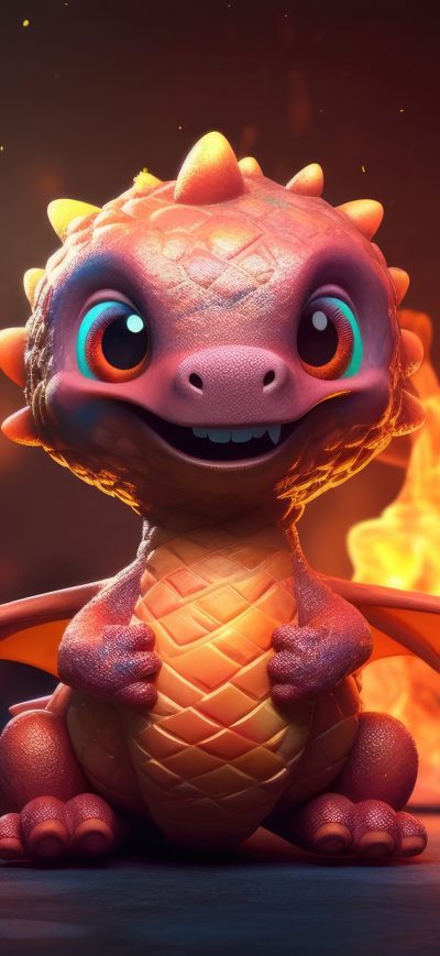 Fond d'écran iPhone Flaming Mini Dragon