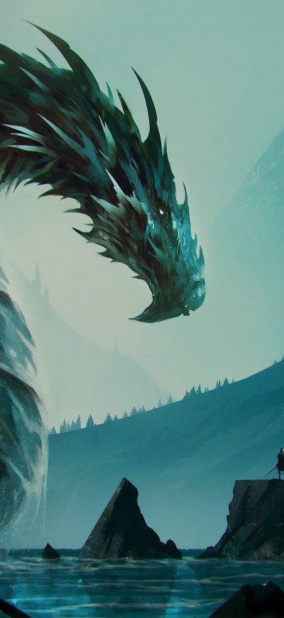 Fond d'écran iPhone Dragon And Warrior 4k