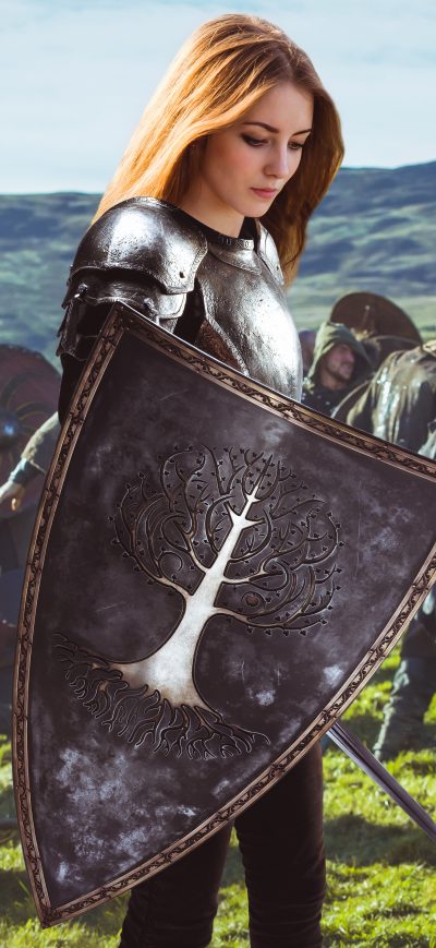 Fond d'écran iPhone Warrior Girl Photo Manipulation Fantasy Art 5k
