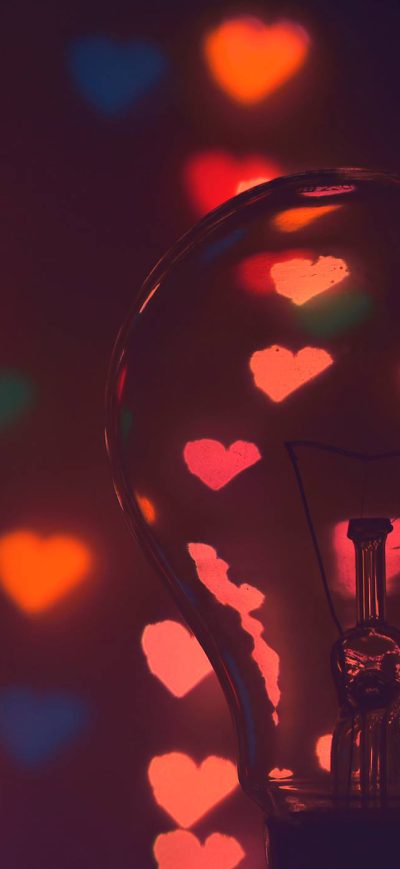 Fond d'écran iPhone Hearts Light Bulb