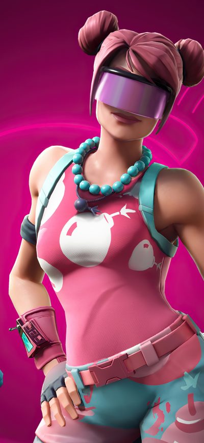 Fond d'écran iPhone Fortnite Candy Commando Bubble Bomber Outfit 4k
