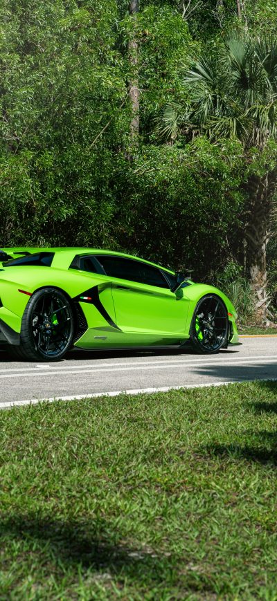 Fond d'écran iPhone Vossen PJ Green Lambo SV 8k