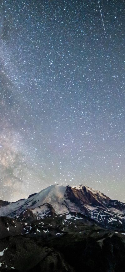 Fond d'écran iPhone Mt Rainier Under The Nights Sky 5k