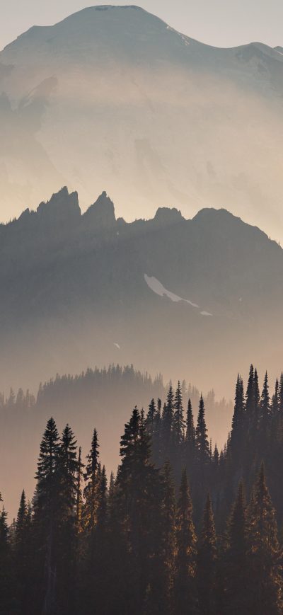 Fond d'écran iPhone Mount Rainier Sun Beams 5k