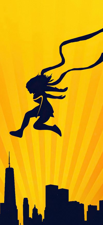 Fond d'écran iPhone Ms Marvel Illustration 4k