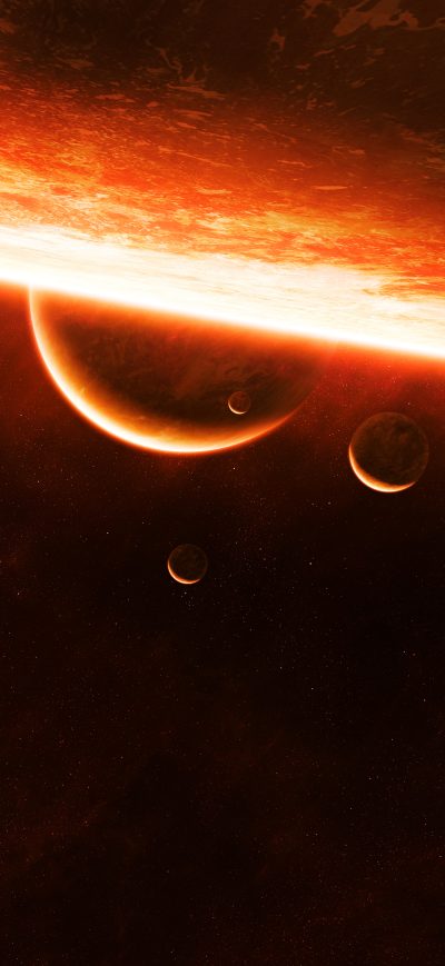 Fond d'écran iPhone Planet Surface Glow 8k