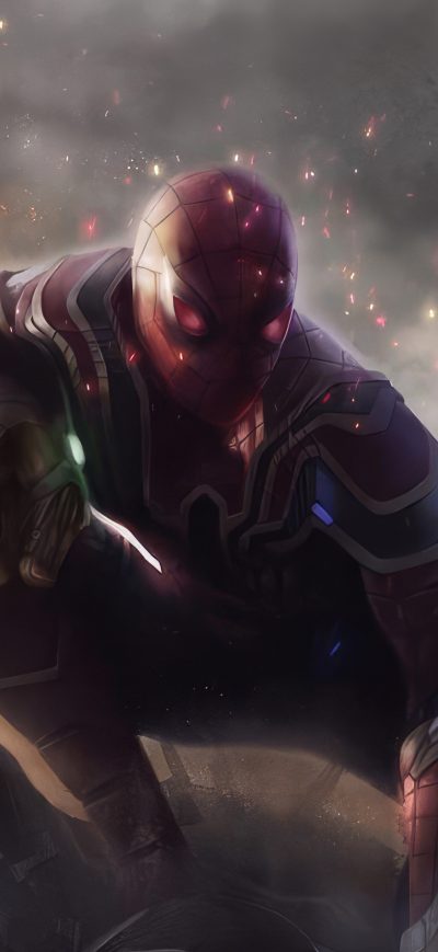 Fond d'écran iPhone Spiderman Carrying Infinity Gauntlet