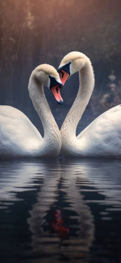 Fond d'écran iPhone Swans Love