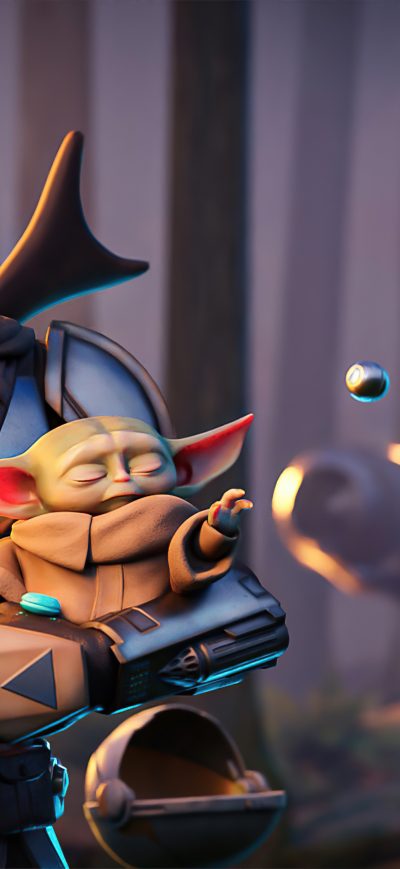 Fond d'écran iPhone Disney The Mandalorian Fortnite 4k