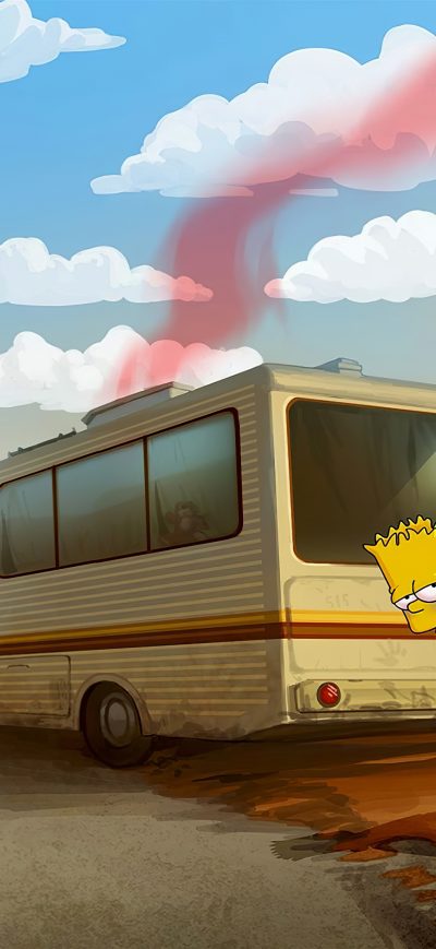 Fond d'écran iPhone Bart And Heisenberg Simpson 4k