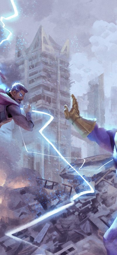 Fond d'écran iPhone Thor Vs Thanos Art