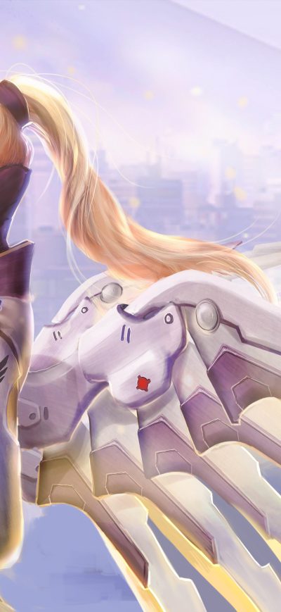 Fond d'écran iPhone Mercy Overwatch Artwork 5k