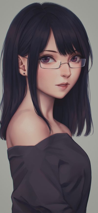 Fond d'écran iPhone Anime Glasses Girl
