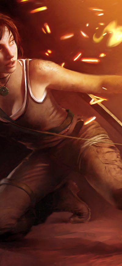 Fond d'écran iPhone Lara Croft 5k