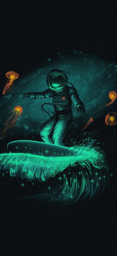 Fond d'écran Astronaut Dark Minimalism Art sur iPhone